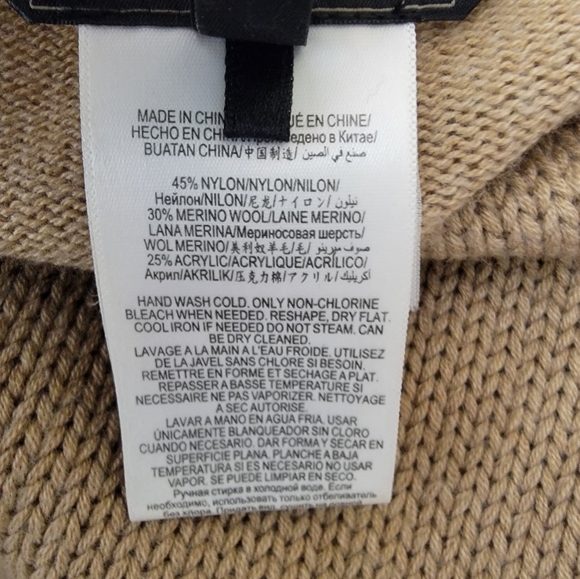 Bcbgmaxazria Tunic Sweater Top Large Side Zipper Long Sleeve Tan - Picture 8 of 9